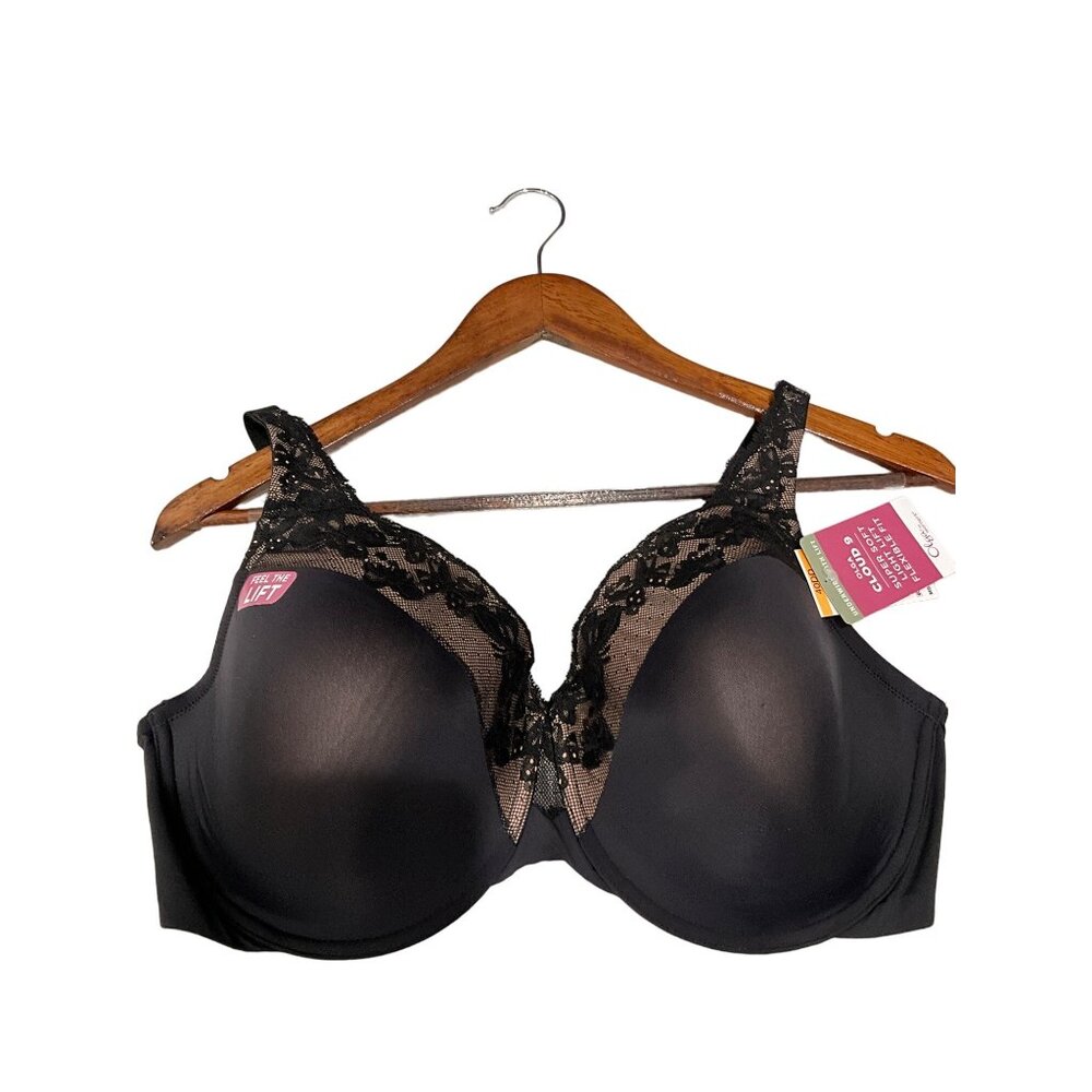 Olga Cloud 9 Super Soft Light Lift Underwire Bra 40DD Black Lace - Picture 4 of 6
